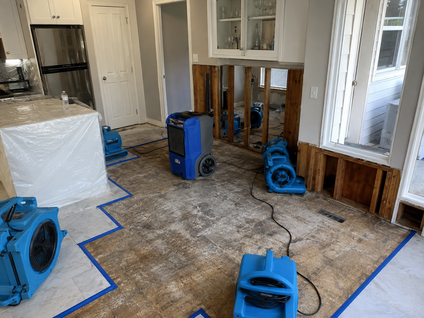 Water damage drying equipment installed Cleveland Ohio