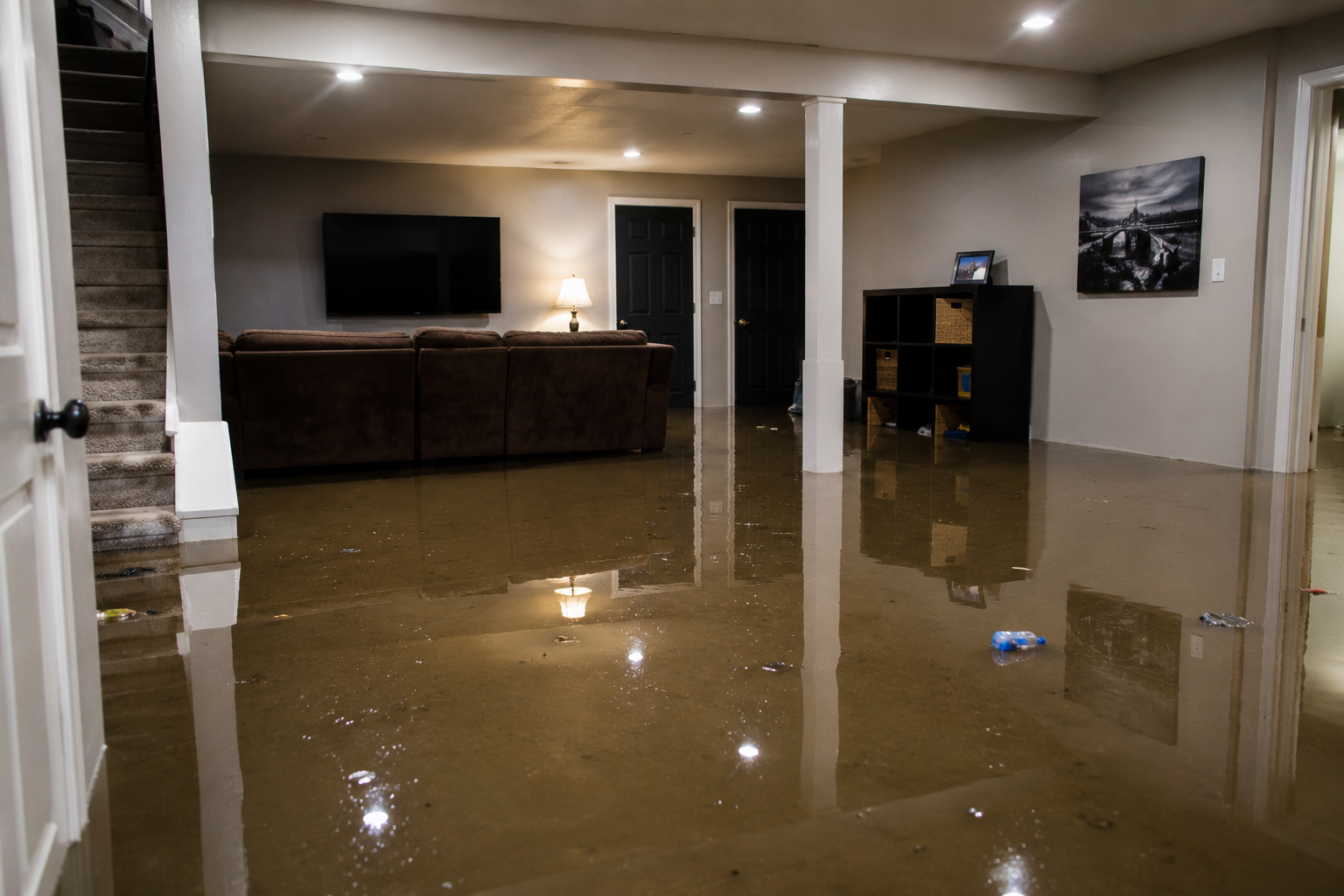 Flood cleanup Cleveland Ohio flooded interior